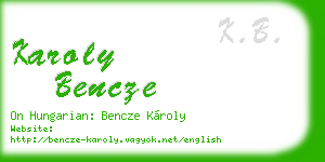 karoly bencze business card