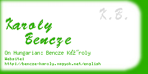 karoly bencze business card